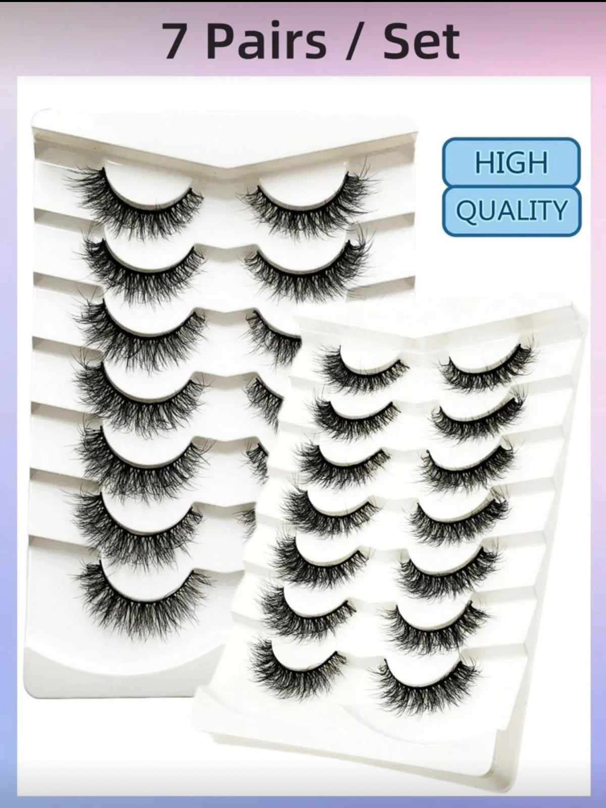 7 Pairs of Natural Full Eyelashes