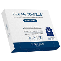 Clean Skin Club Clean Towels XL®, Travel Pack 100% USDA Biobased Disposable Face Towel