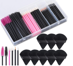 Disposable Makeup Applicators with Triangle Puffs, Mascara wands, Lip/Eyeliner Brushes Disposable Makeup Applicator Kit for Makeup Artist Supplies