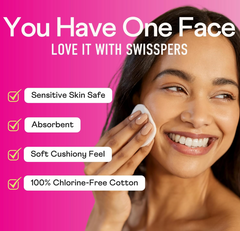 Swisspers Premium Cotton Rounds - 100% Chlorine Free Cotton Face Pads for Makeup